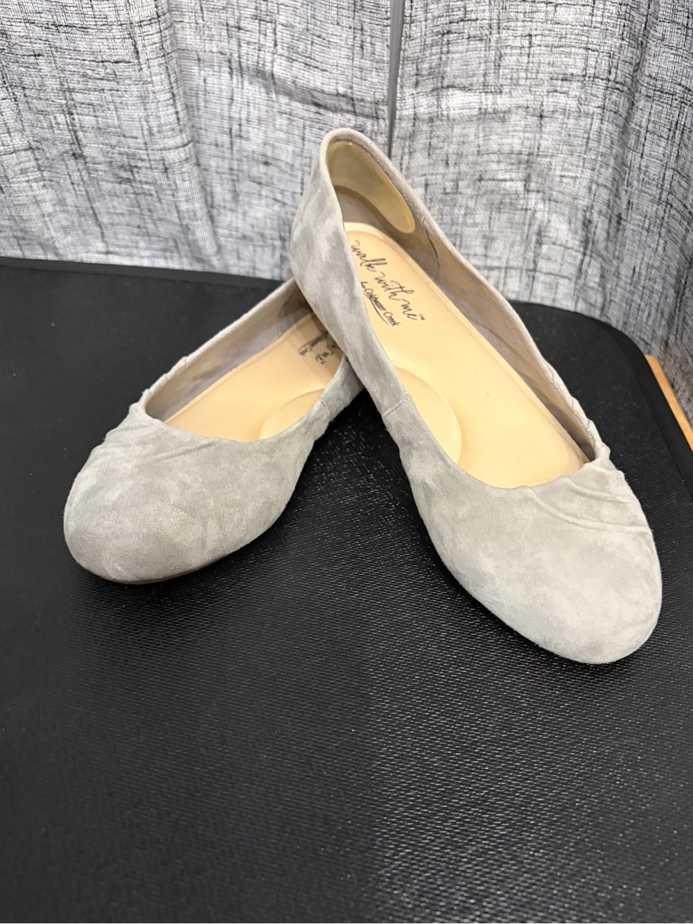 Coldwater Creek Walk With Me Grau Suede Leather Flats Size 7
